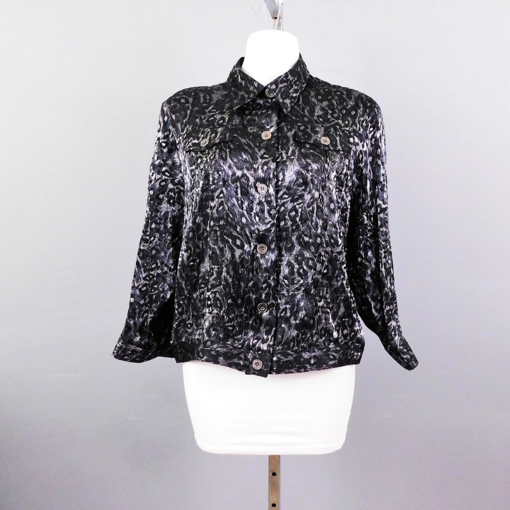 Ruby Rd. Women Shirt Black‎ Silver 12